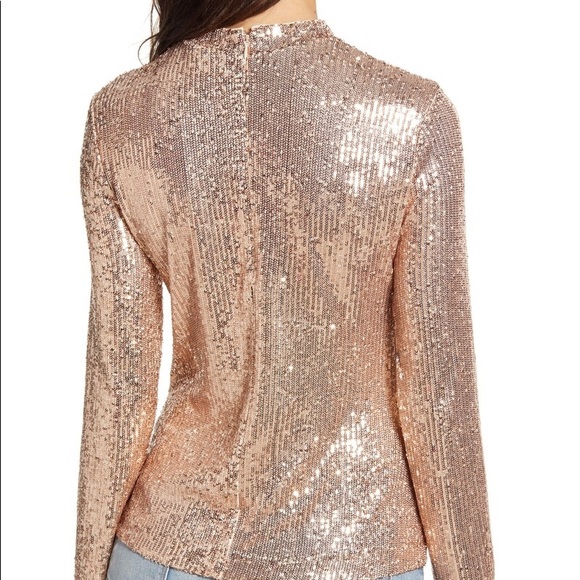 Endless Rose Rose Gold Sequin Blouse - Picture 2 of 2